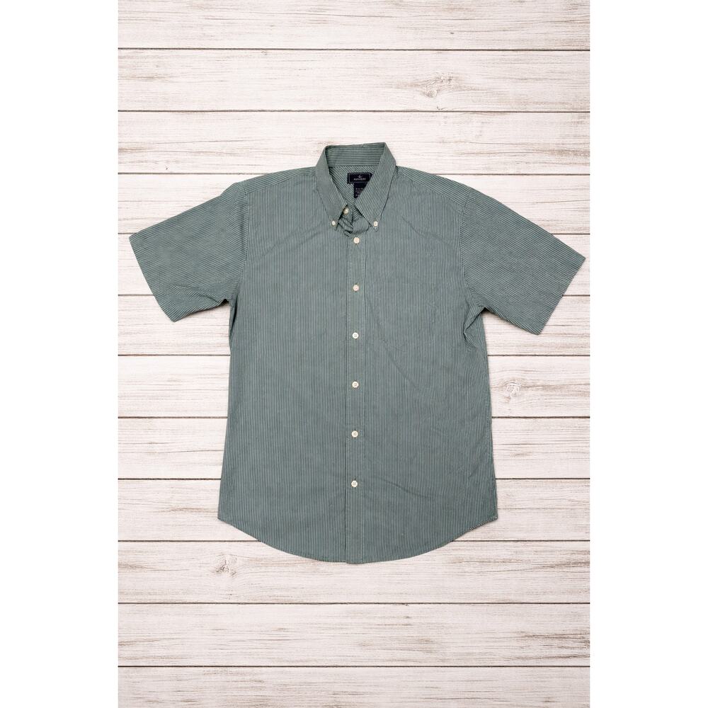 Men’s Dockers short sleeve button-down shirt- green striped